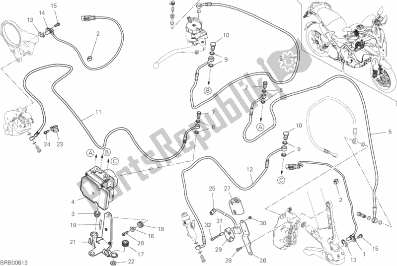 Todas as partes de Abs Do Sistema De Travagem do Ducati Multistrada 1260 S Touring USA 2020